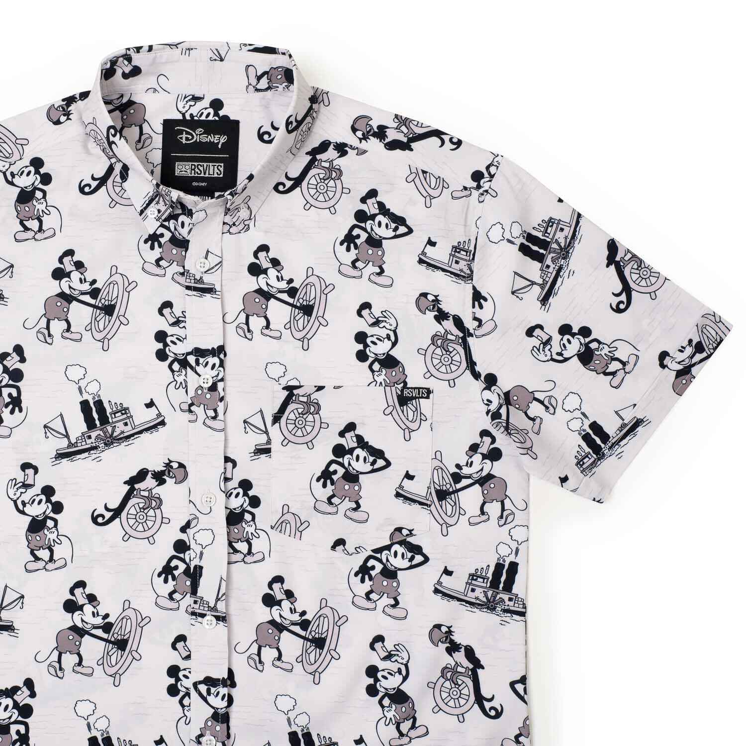 Disney Mickey Mouse Mens Baseball Shirt, Classic Button Down Jersey White Medium, Men's