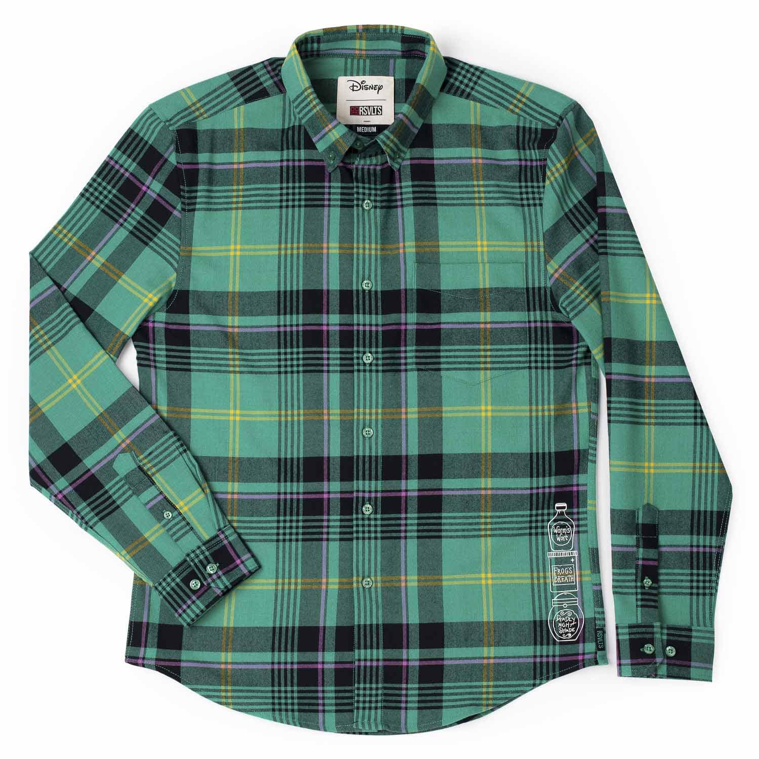 Kreepsville | Men's Franken Monster Flannel Shirt Green Med | Halloween