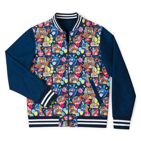 rsvlts-five-nights-at-freddys-jacket-five-nights-at-freddys-freddy-fazbears-pizza-blue-reversible-bomber-jacket