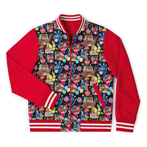 rsvlts-five-nights-at-freddys-jacket-five-nights-at-freddys-freddy-fazbears-pizza-red-limited-edition-reversible-bomber-jacket