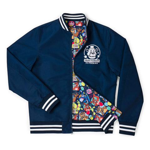 rsvlts-s-five-nights-at-freddys-jacket-five-nights-at-freddys-freddy-fazbears-pizza-blue-reversible-bomber-jacket