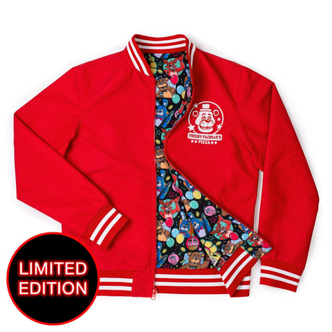 rsvlts-s-five-nights-at-freddys-jacket-five-nights-at-freddys-freddy-fazbears-pizza-red-limited-edition-reversible-bomber-jacket