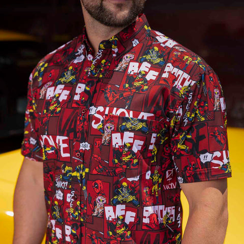 rsvlts-marvel-short-sleeve-shirt-deadpool-wolverine-snikts-smooches-kunuflex-short-sleeve-shirt