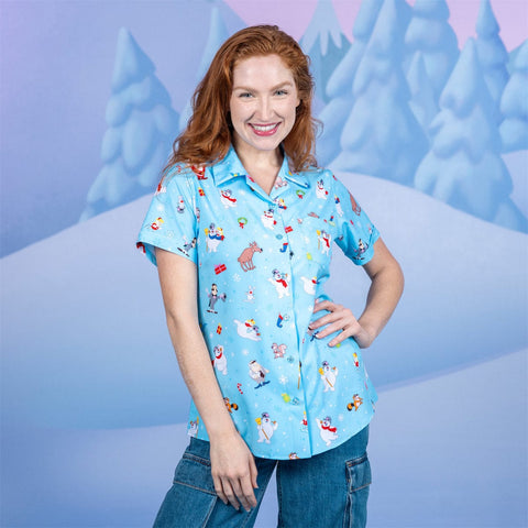 frosty-the-snowman-frosty-friends-womens-kunuflex-short-sleeve-shirt